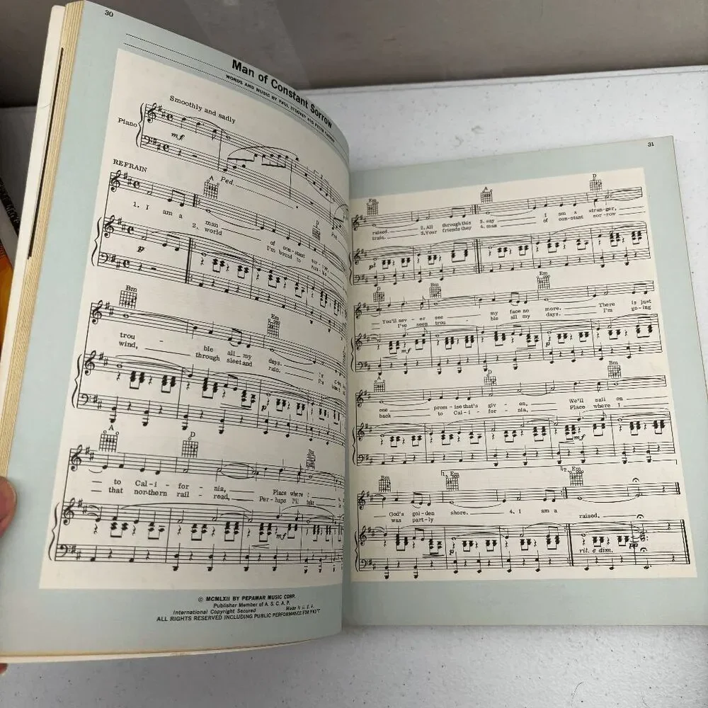 Vintage The Peter Paul and Mary Song Book Sheet Music Warner‎ Bros 1965